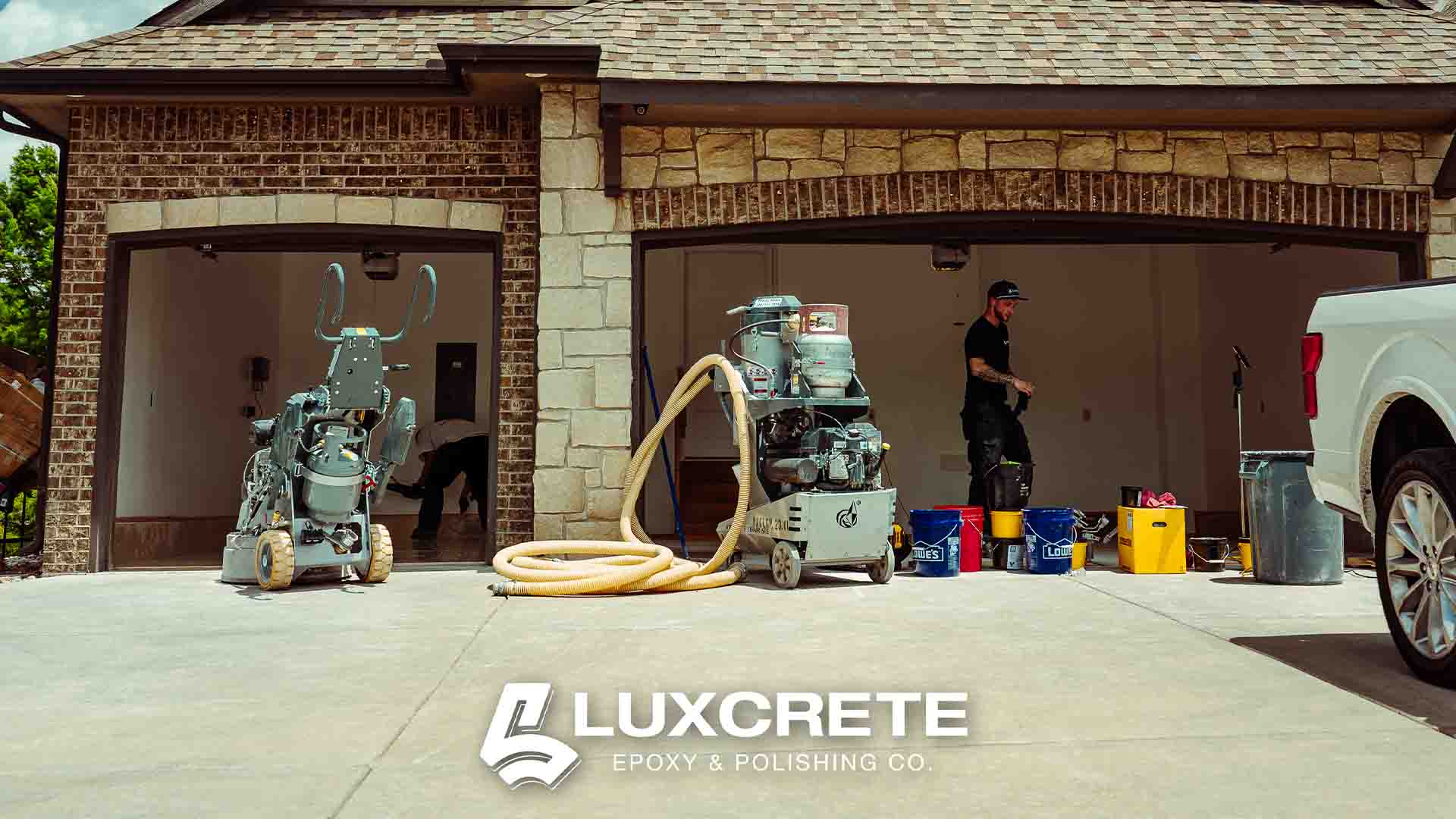 Freeze-thaw crack damage on unsealed concrete garage floor in Wichita, Kansas - Luxcrete Epoxy & Polishing Co - Wichita KS - 004
