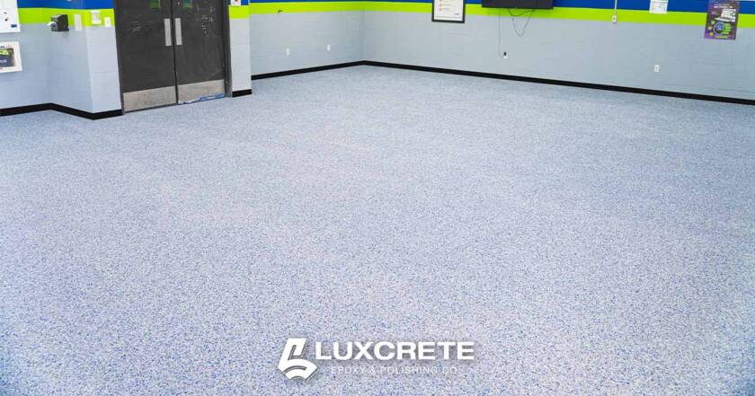 Long-lasting epoxy floor coating installed in a Wichita industrial plant to show epoxy flooring lifespan