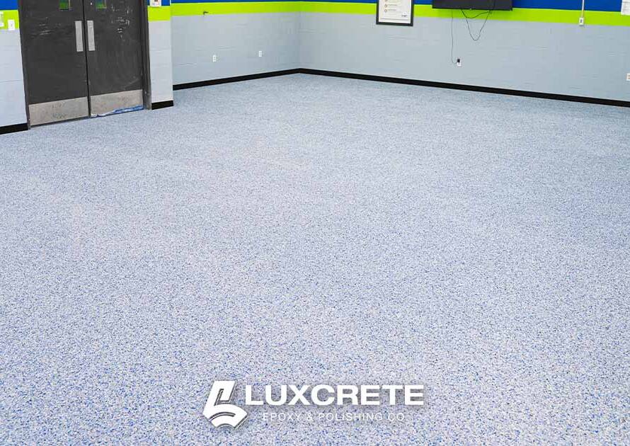 Long-lasting epoxy floor coating installed in a Wichita industrial plant to show epoxy flooring lifespan